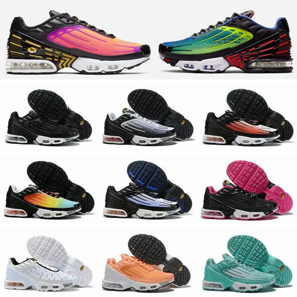 

new plus tn iii 3 running shoes for men womens des chaussures tuned black white orange tns ultra trainers sport sneakers zapatos