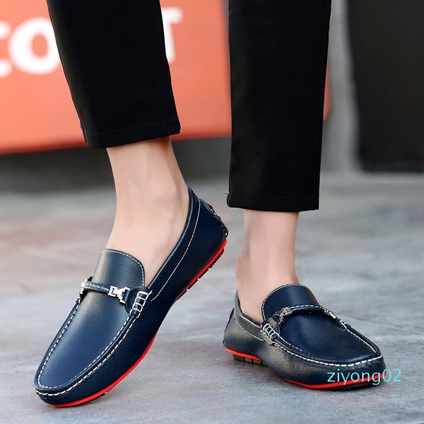

northmarch men shoes loafers genuine leather men shoes comfortable boat breathable driving mens mocasines hombre z02, Black