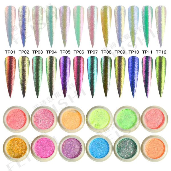 

nail чистый красный порошок фея 12 цвет ногтей блеск ногтей, Silver;gold