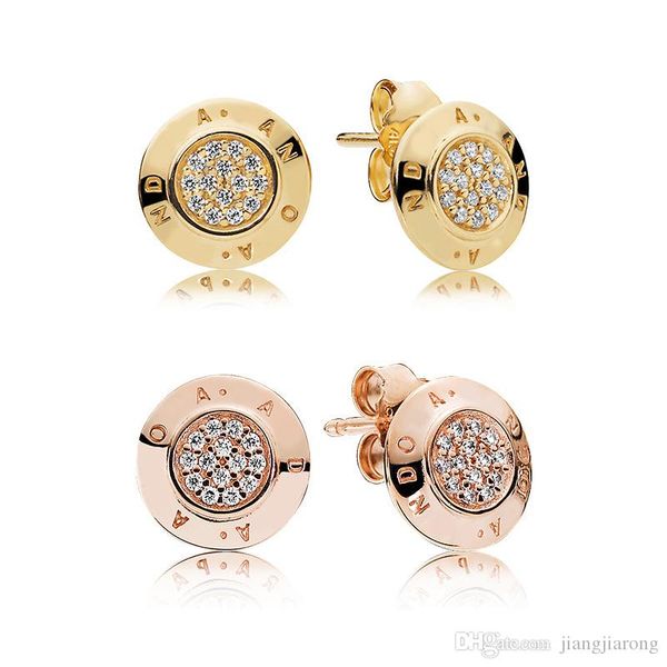 

pe12 pandor earring logo style single style 925s pure silver sell fashion atmosphere for lover birthday christmas earings gift, Golden;silver