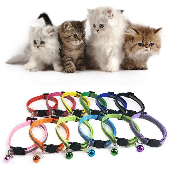 

adjustable nylon dog collars pet collars with bells charm necklace collar for little dogs cat collars pet supplies pet accessories
