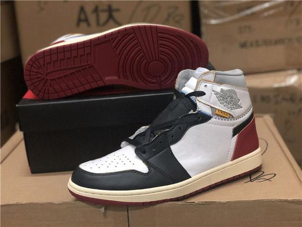

new release union x 1 high og nrg white varsity red wolf grey -black men basketball shoes bv1300 -106 mens outdoor traine, White;red