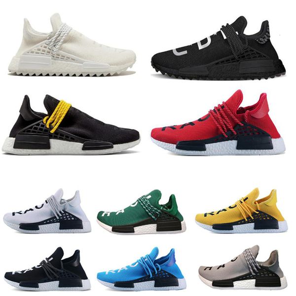 

новый человек race trail кроссовки pharrell williams ху runner nerd черный желтый белый женщины mens тренажёры спорт кроссовки eur 36-47