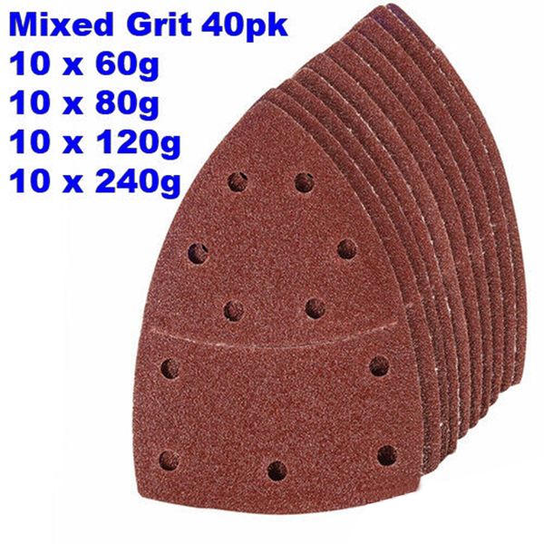 

40pcs/set sanding sheets palm sander 60 80 120 240 grit aluminium oxide sand papers metalworking woodworking tools
