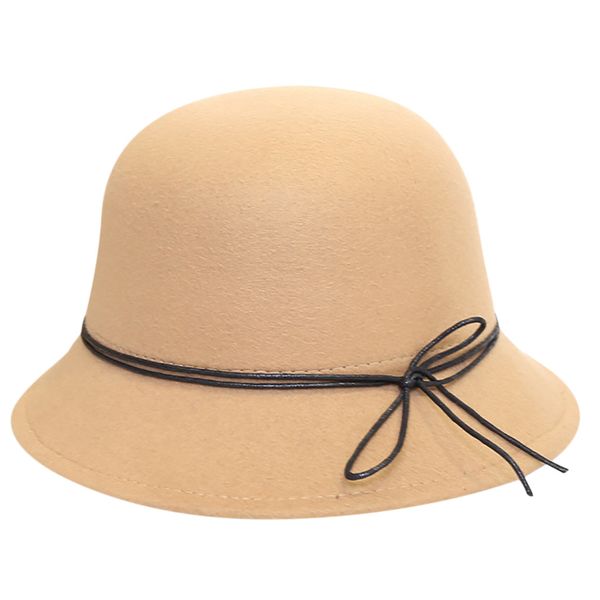

fashion women's crushable wool felt outback hat wide brim with belt korean fashion elegant bow hat gorras mujer#pingyou, Blue;gray