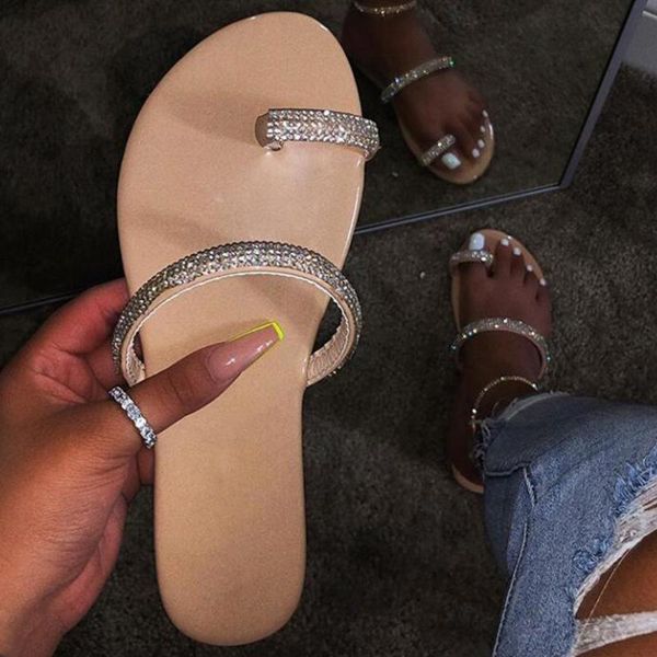 

doratasia 2020 dropship in stock comfortbale leisure bling flat casual flip flops summer sandal slippers women shoes woman, Black