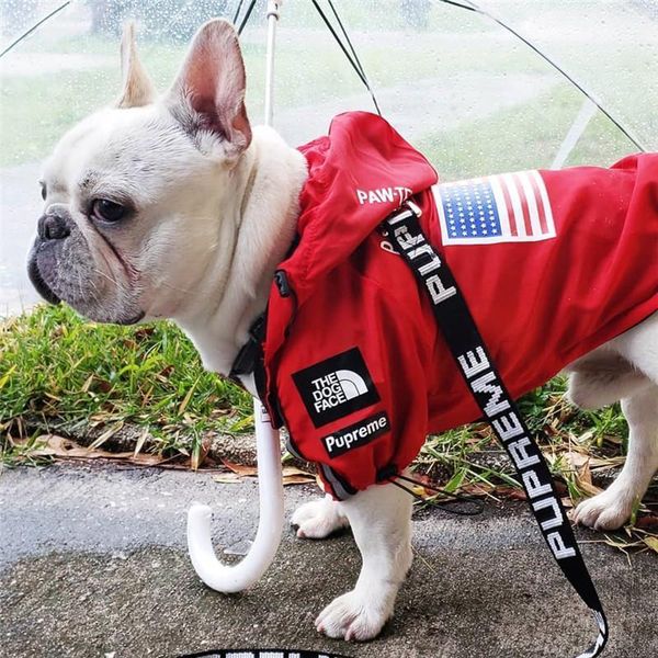 

pet dog windbreaker jacket american flag print the dog face coat autumn winter sup north apparel fashion brand sweater vest clothes