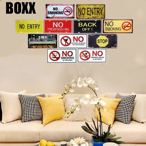 

no smoking car plate vintage tin sign bar pub home wall decor retro metal art poster