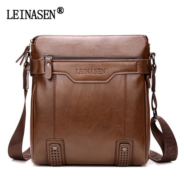

leinasen brand fashion pu leather men's messenger bags portfolio office men bag, quality travel shoulder bag handbag for man
