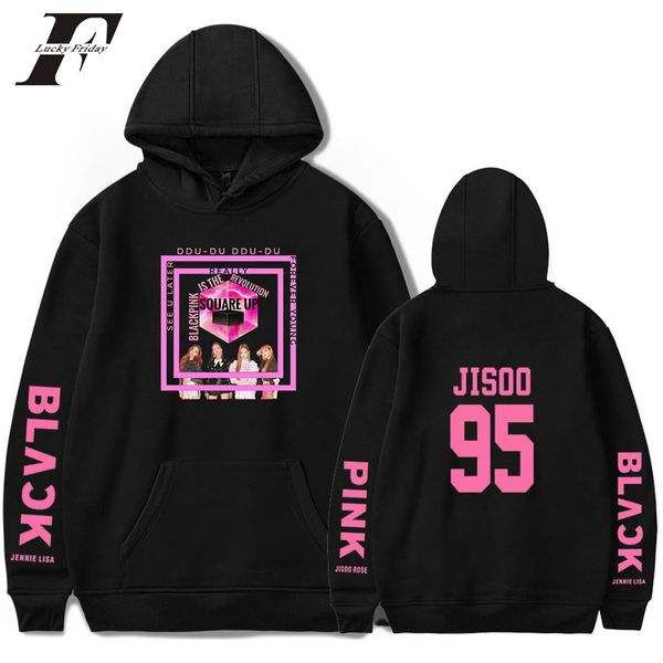 

bts 2018 blackpink kpop oversized hoodies sweatshirts women member jisoo 95 black pink hip hop clothes plus size