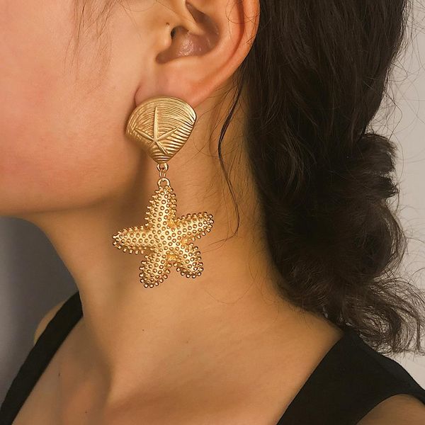

новые прибытия sun flower shell starfish подвеска уха болтаться заявление серьги женщины подарок ювелирных изделий, Silver