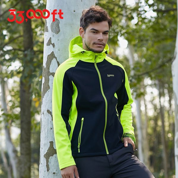 

outdoors male waterproof windproof keep warm jackets hiking camping travel fishing mountaineering training soft shell clothes, Blue;black