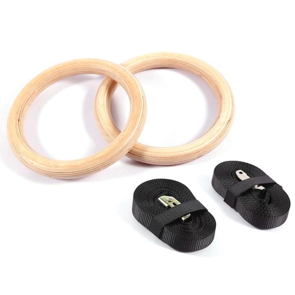 

new wooden 28mm exercise fitness gymnastic rings gym exercise crossfit pull ups muscle ups