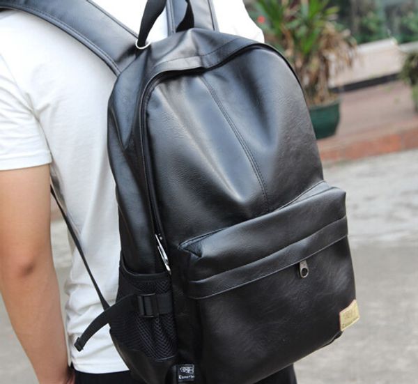 Дизайнер-дизайнер Мужчины Рюкзаки PU Кожаный рюкзак Школьная сумка для подростков Черные Женщины рюкзак Путешествия Bolsas Feminina B25