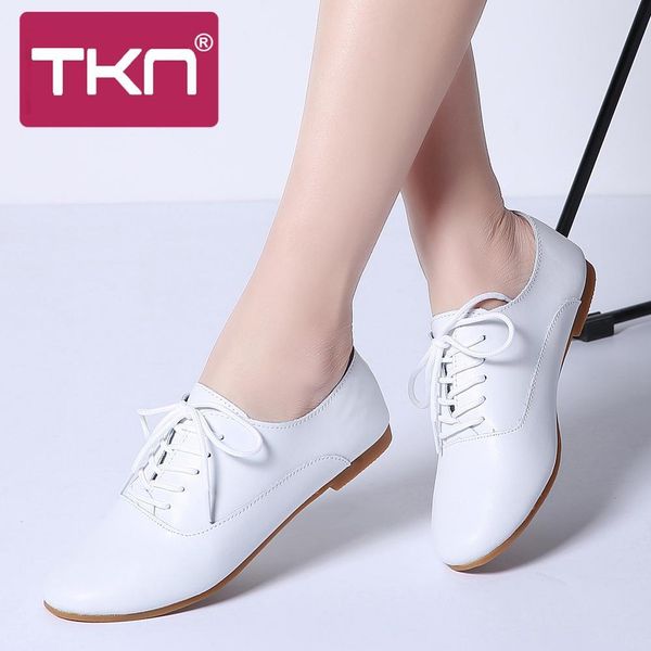 

tkn 2019 autumn women flats shoes women genuine leather wedges shoes woman loafers slip on ballet flats ballerines flats