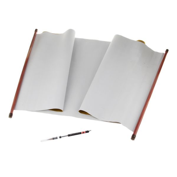 

chinese calligraphy brush pen and rewrite blank scroll paper cloth ink water write blank cloth for gifts