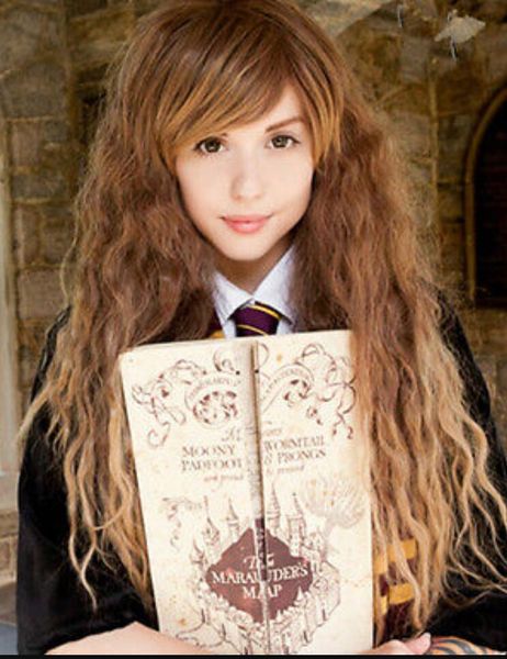 Wig Ll Harry Potter Hermione Granger Corn Hot Long Brown Wavy