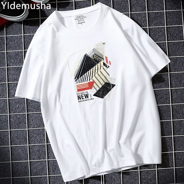 

новый хип-хоп мужские футболки summer brand повседневный o-образным вырезом с коротким рукавом футболки мужские строительство pattern смешны, White;black