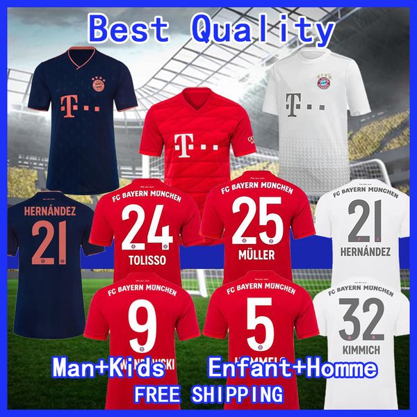 

19/20 bayern munich jersey soccer robert lewandowski joshua kimmich thomas muller serge gnabry neuer philippe coutinho football jersey, Black;yellow