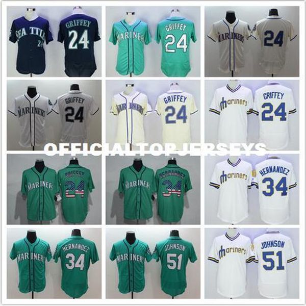 

mens 24 ken griffey jerseys color white black blue size:m-xxxl