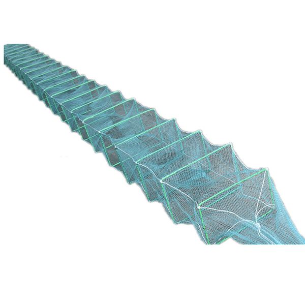 

10m fishing cage with knot net material 27 section shrimp cage fishing tool outdoor products fish net filet de peche