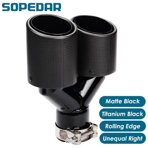

sopedar dual unequal right escape coche rolling edge matte titanium black y model for akrapovic ap33kr