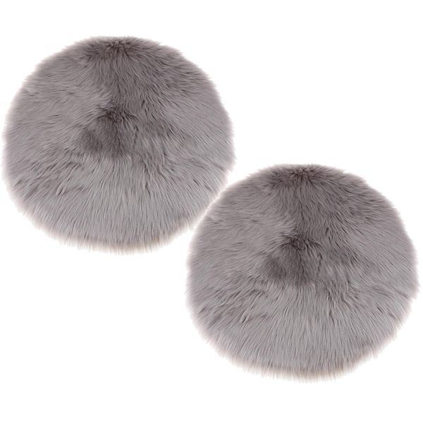 

2x round area rugs soft living room bedroom home shaggy carpet, mat dustproof covers for desk tableand counterdecor