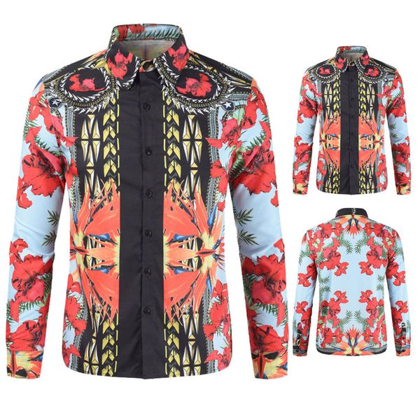 

2019 new vintage shirt men autumn fashion blouse long sleeve beach shirt loose casual blouse blusa masculina gh4, White;black