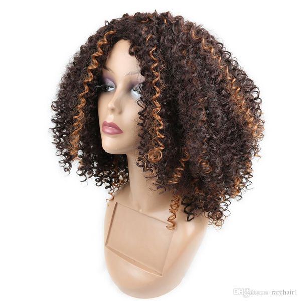 Afro Kinky Curly Short Hair Wigs Synthetic Kinky Curly Hair Wig