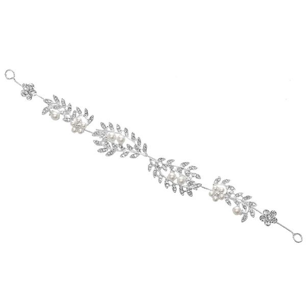 

wedding party 28x4cm hair jewelry beaded flower leaf headwear of bride crown diamond headwear for bride acting initiation graduation rs-279, Slivery;golden