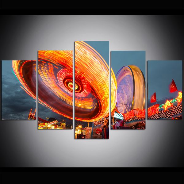 

5 piece large size canvas wall art dream carnival flywheel print oil painting wall art pictures for living room paintings wall decor