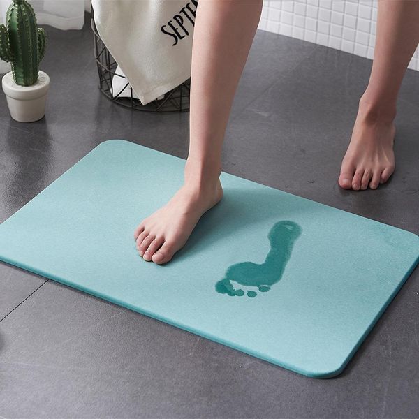 

1pc car foot mat diatomite cushion bath mat anti-slip super absorb dry water absorption mats bathroom foot pad rug