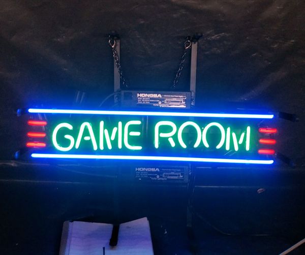 

игровая комната неоновая вывеска реклама бар развлечения клуб украшение художественный дисплей настоящее стекло неоновая лампа металлический