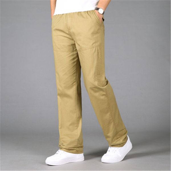 

20185 autumn new men's pants cotton large size straight pants syn02, Black