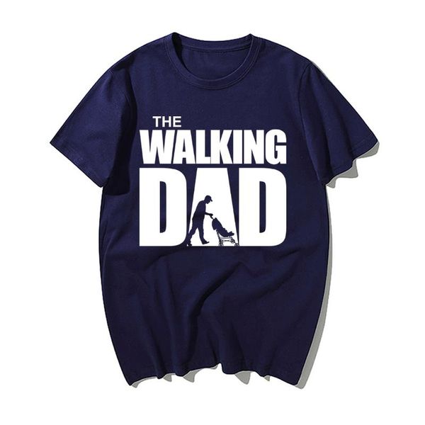 

fashion tv show the walking dad warm father's day t shirt casual men summer cotton short sleeve tshirts men's streetwear, White;black