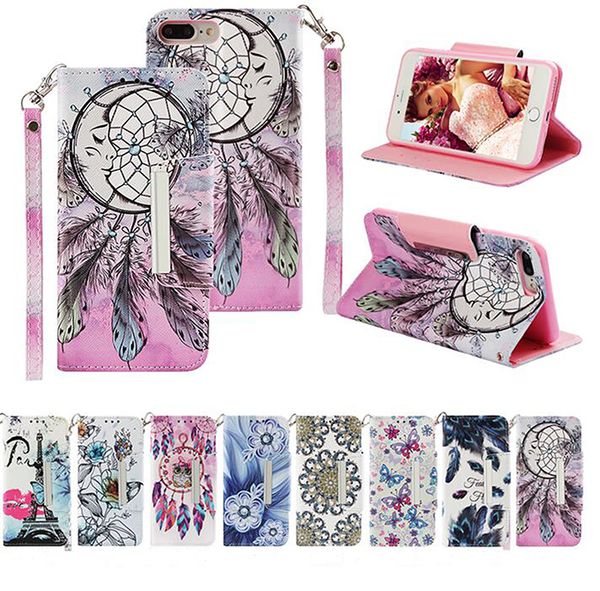 

Cute elephant panda wolf tower flip pu leather wallet ca e for amung 10 plu 10e 9 pu note9 iphone x max xr 8