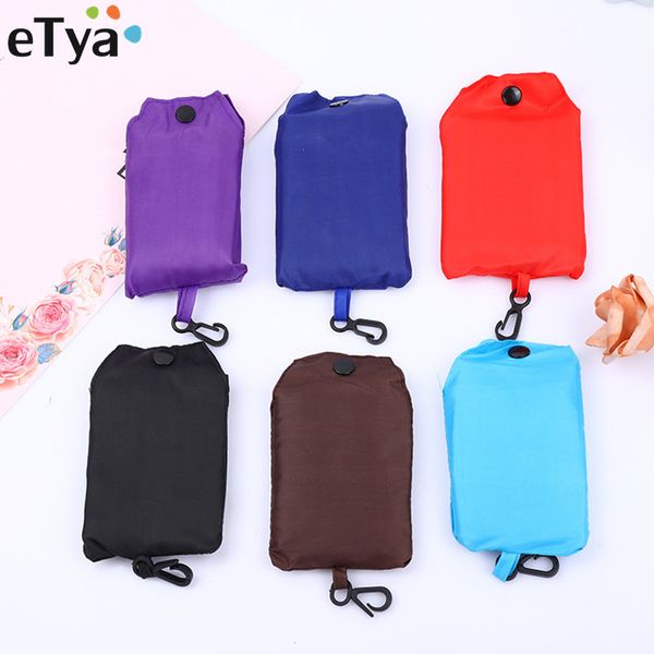 

etya foldable shopping bag women men polyester recycle shopping bag fruit vegetable grocery eco-friendly grocery tote bags