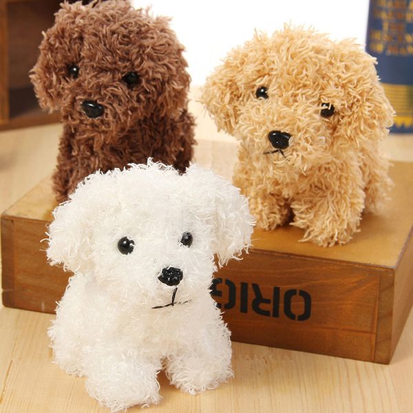 

12 cm simulation teddy dog poodle plush toys animal suffed doll key chain ring pendant plush toys for christmas gift