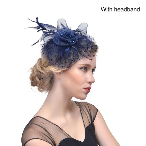 

party hair accessories hair clip feather net yarn headband bridal fascinators wedding hat dancing party