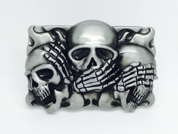 

fashion skull belt buckle metal zinc alloy casual buckle for men antique silver cowboy retail for men apparel accessories, Black;brown
