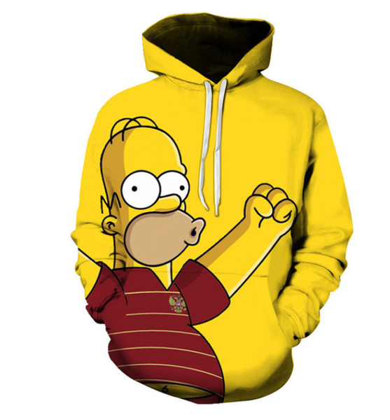 

2019 anime cartoon simpson fashion streetwear 3d printing hip hop hoodies sweatshirts men women long sleeve harajuku coat a466, Black