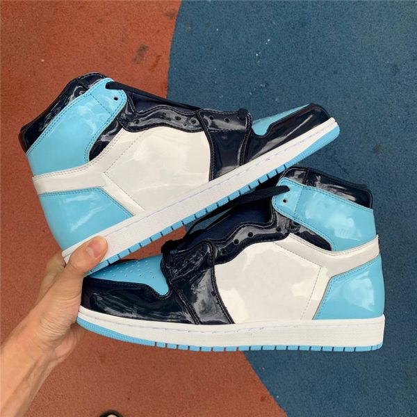 

2019 authentic 1 high og unc patent asg wmns 1s obsidian blue chill-white basketball shoes sneakers new men women sale