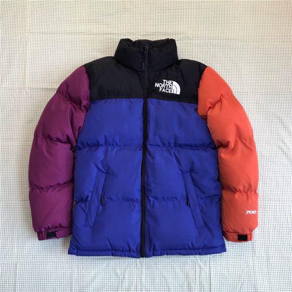 

19fw new the north 1996 nuptse embroiderd logos color blocked winterbreaker coat men women outdoor face streetwear sweatshirt jackets, Gray;blue