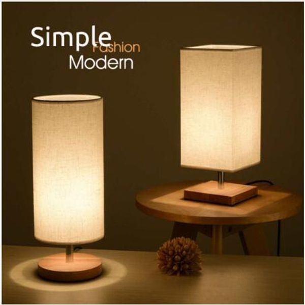 

современный дизайн ткань стол настольная лампа e27 220 в прикроватная лампа огни деревянное основание для крытый спальня гостиная лампа студ