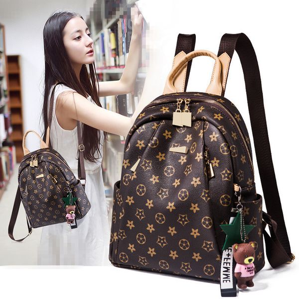 

tide brand genuine leather both shoulders package woman joker soft leather luxury bag leisure time travel backpack