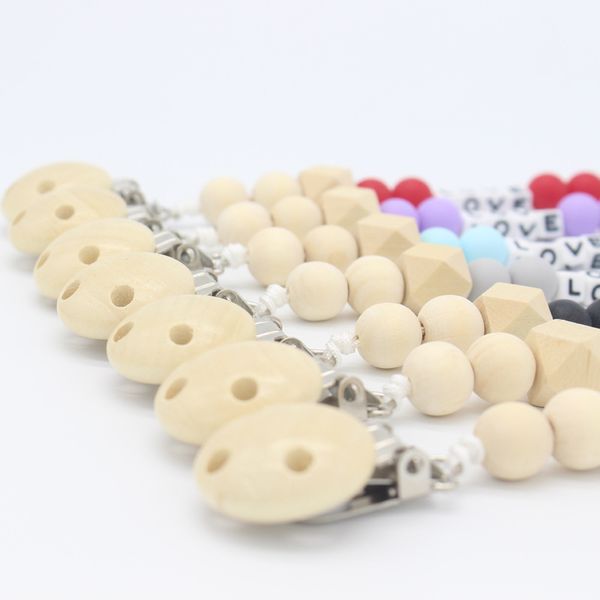 

personalized wooden pacifier clips teething pacifier soother clips baby pacifier holder teething toys chain holder for nipples
