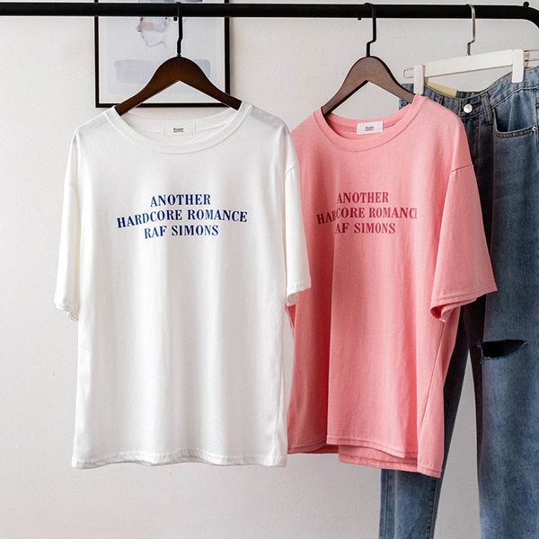 

bizheng] 2020 loose slim letter printed short-sleeved women's casual 3225 [bizheng] 2020 loose slim letter t-shirt printed short-sleev, White