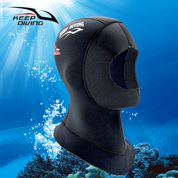 

scuba diving cap 5mm neoprene scuba diving snorkeling neck hat full face mask warm hood neck cover protect hair ear cap