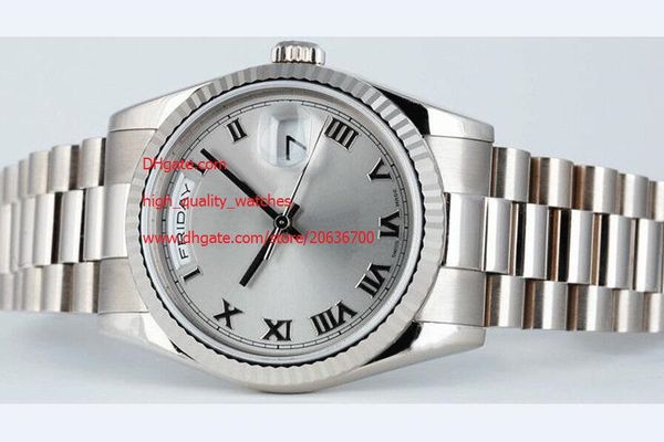 

factory supplier wristwatch sapphire automatic 36mm day-date silver dial 118239 mens men's watch watches ladies wristwatches, Slivery;brown