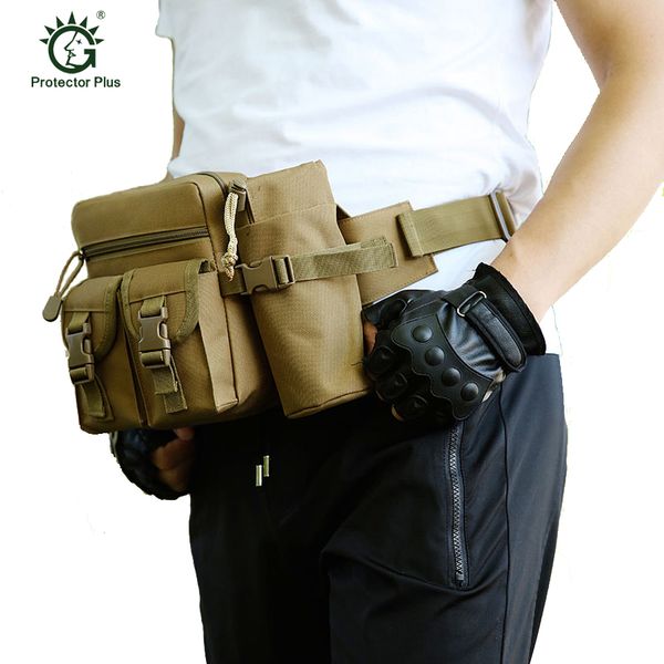 

tactical style travel water bottle waistbag fanny waist pack 600d nylon belt climb bags outdoor hunting fishing pack